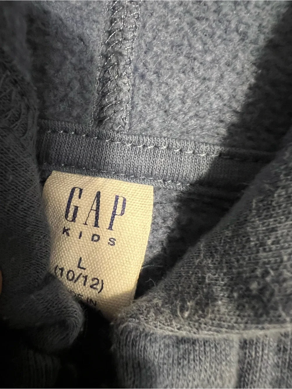 Gap Boys Blue Logo Zip-Up Hoodie Size Large 10/12